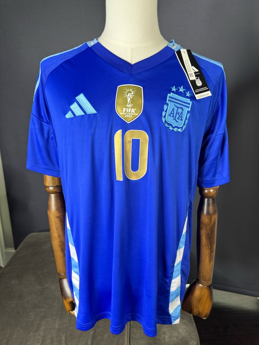 adidas Men’s Argentina 2024 Messi #10 Blue Soccer Away Jersey Size 2XL NEW